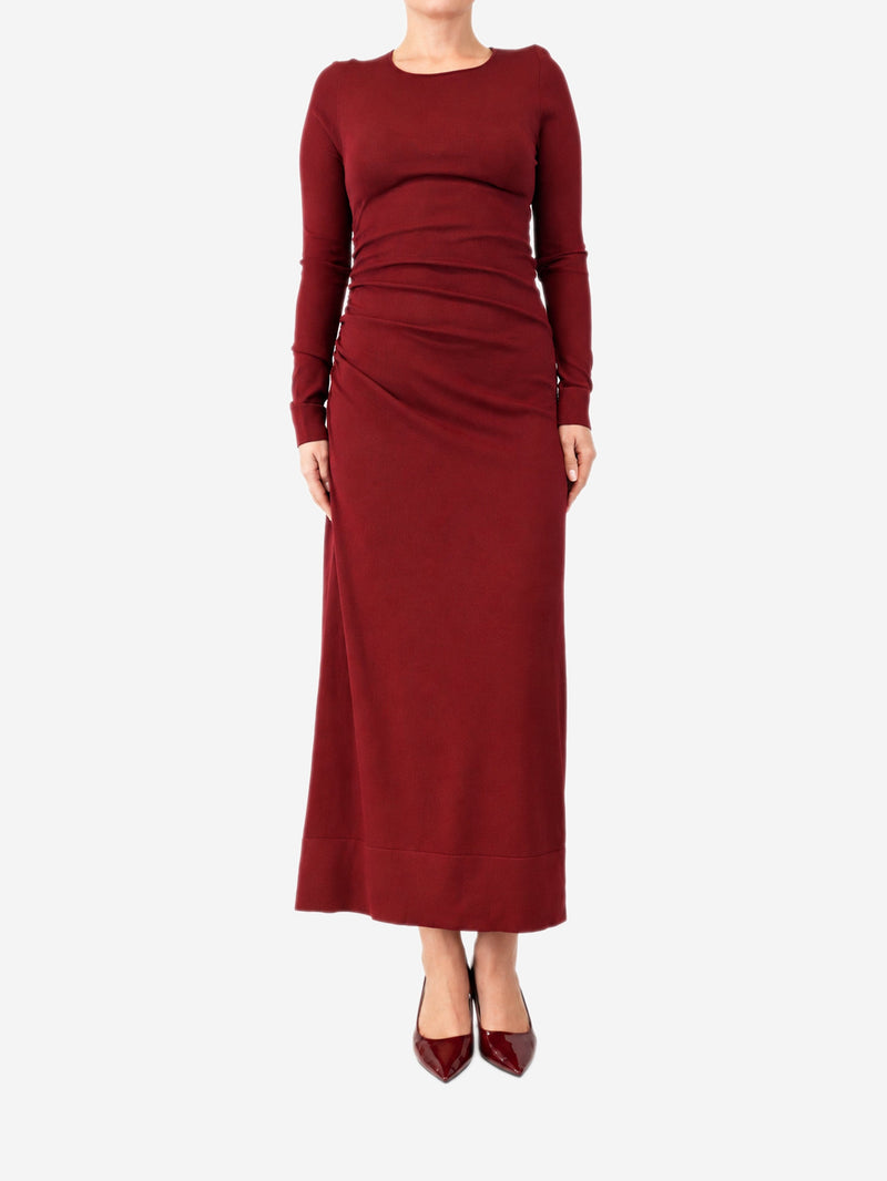 Burgundy Robb ruched midi dress - size M Dresses Altuzarra 