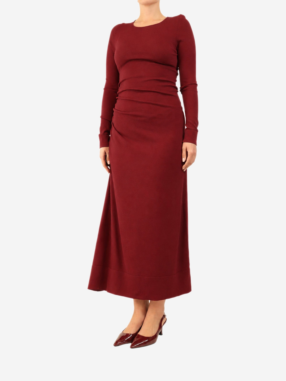 Burgundy Robb ruched midi dress - size M Dresses Altuzarra 