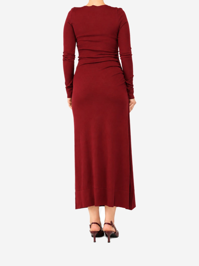 Burgundy Robb ruched midi dress - size M Dresses Altuzarra 