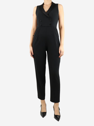 Alice + Olivia Black sleeveless tuxedo jumpsuit - size UK 10 Jumpsuits Alice + Olivia 