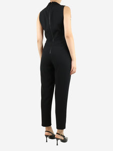 Alice + Olivia Alice + Olivia Black sleeveless tuxedo jumpsuit - size UK 10