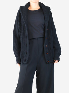 Black ribbed shawl cardigan - size XL Knitwear Crimson 