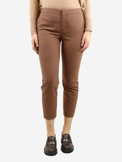 Brown houndstooth trousers - size UK 8 Trousers Chloe 