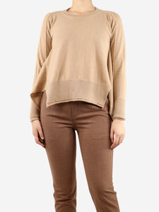 Stella McCartney Camel long-sleeved fine knit sweater - size UK 8