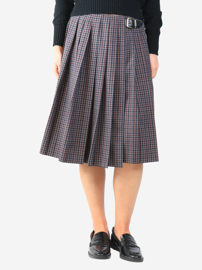 Purple gingham midi skirt - size UK 8 Skirts Miu Miu 