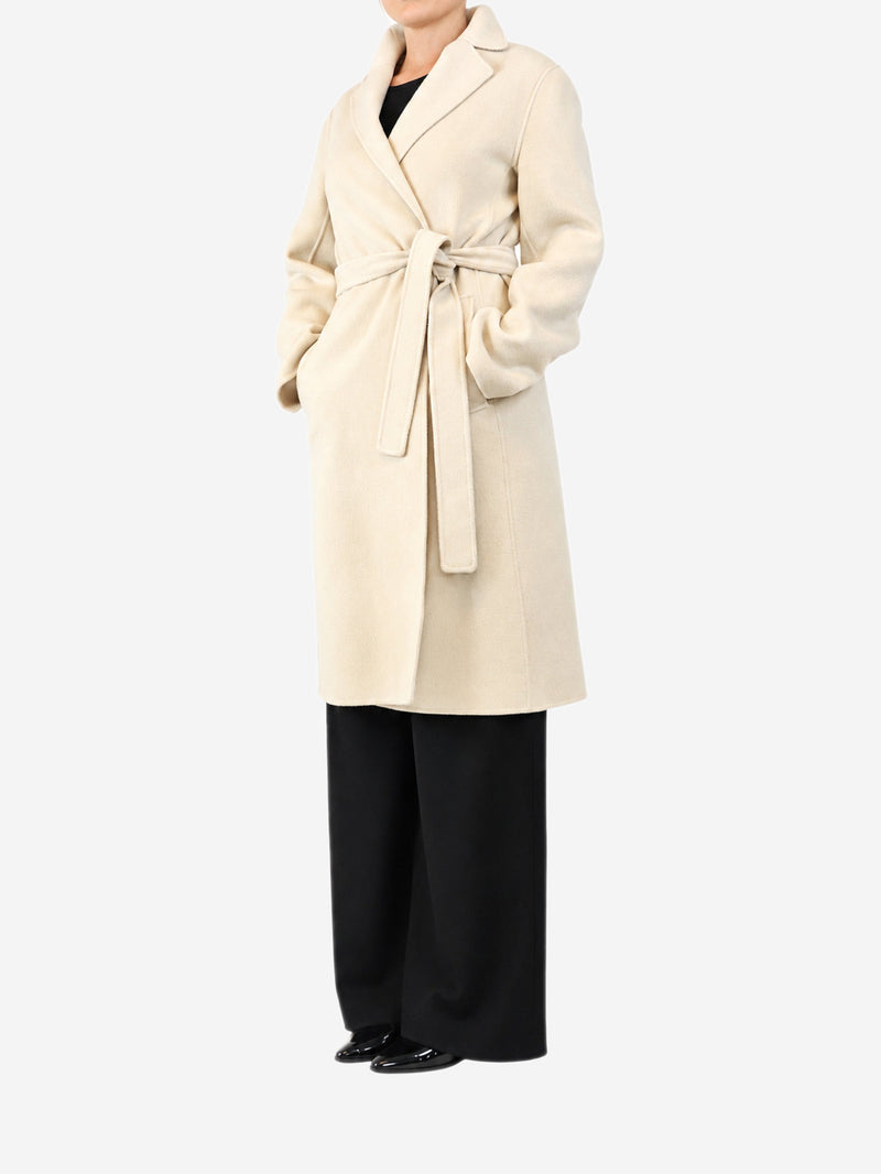 Neutral belted wool coat - size UK 12 Coats & Jackets S Max Mara 