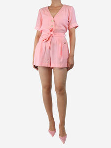 Jonathan Simkhai Pink belted playsuit - size S