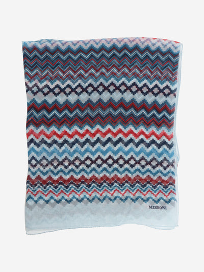Blue zig-zag chiffon scarf Scarves Missoni 