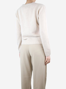 Kujten Beige V-neck cashmere sweater - Brand size 2