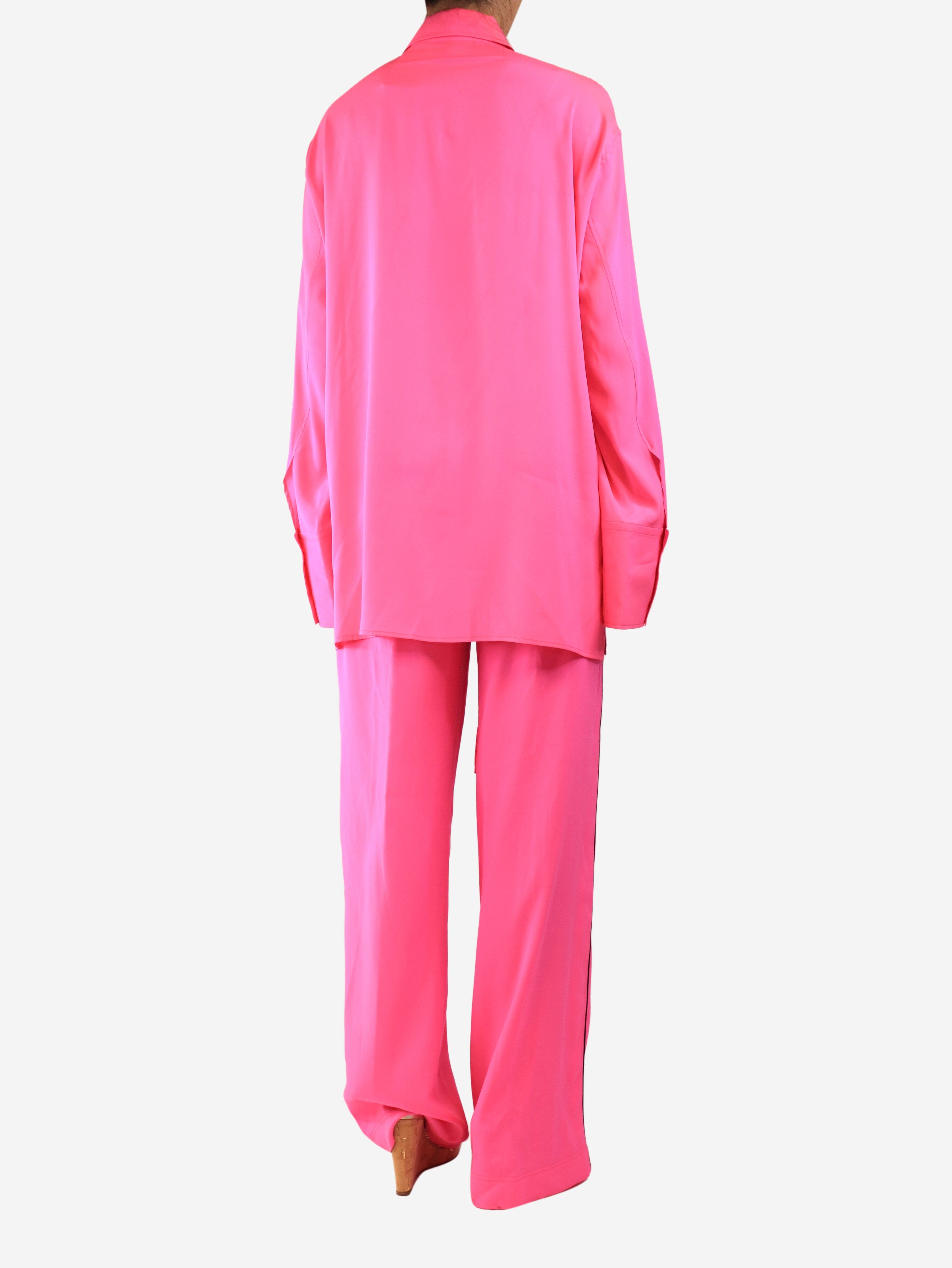 Pink silk shirt and trousers set - size L Sets Serena Bute 