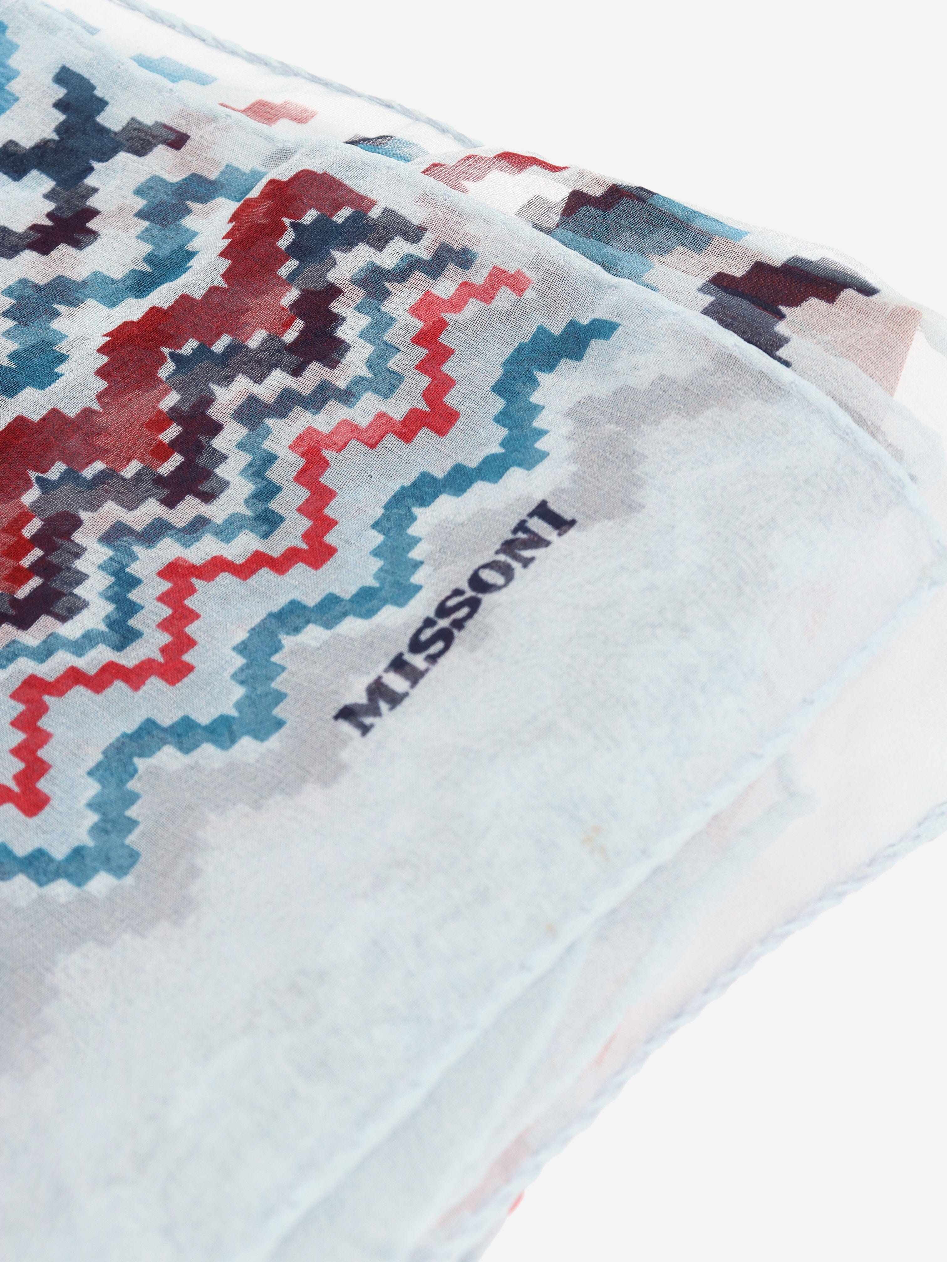 Blue zig-zag chiffon scarf Scarves Missoni 