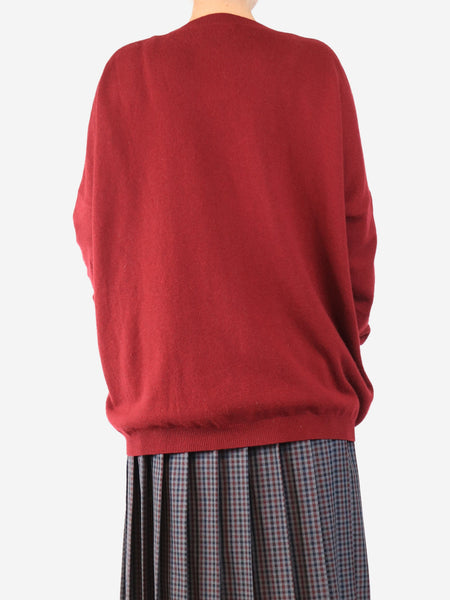 Red wool cardigan - size M alternate image