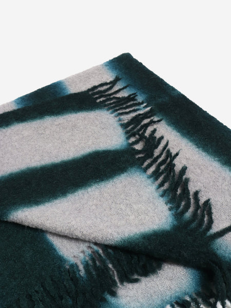 Green and grey hand woven boucle throw alternate image
