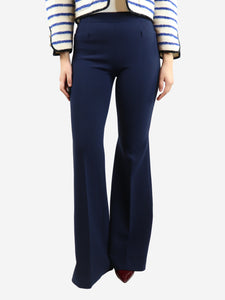 Emilio Pucci Blue high-rise wool flare trousers - size UK 10