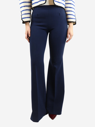 Blue high-rise wool flare trousers - size UK 10 Trousers Emilio Pucci 