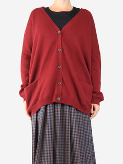 Red wool cardigan - size M Knitwear merci-merci 