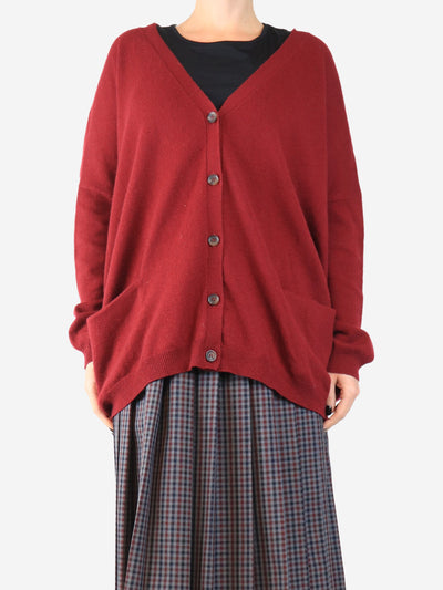 Red wool cardigan - size M Knitwear merci-merci 
