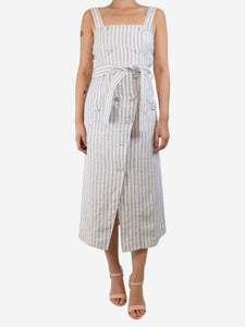 Altuzarra White and black striped button-front sundress - size UK 10