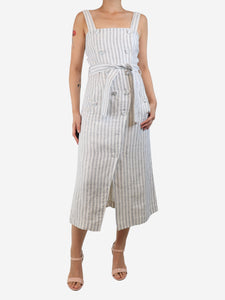 Altuzarra White and black striped button-front sundress - size UK 10