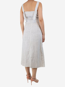 Altuzarra White and black striped button-front sundress - size UK 10