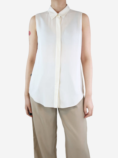 Cream silk sleeveless shirt - size M Tops Theory 