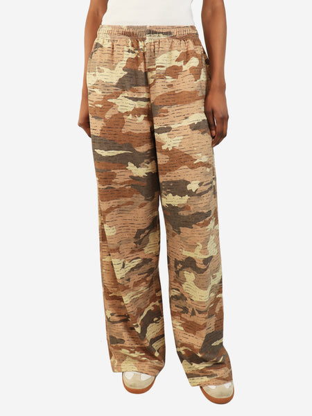 Brown desert camo wide-leg trousers - size XS product image