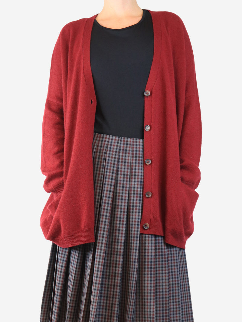 Red wool cardigan - size M Knitwear merci-merci 