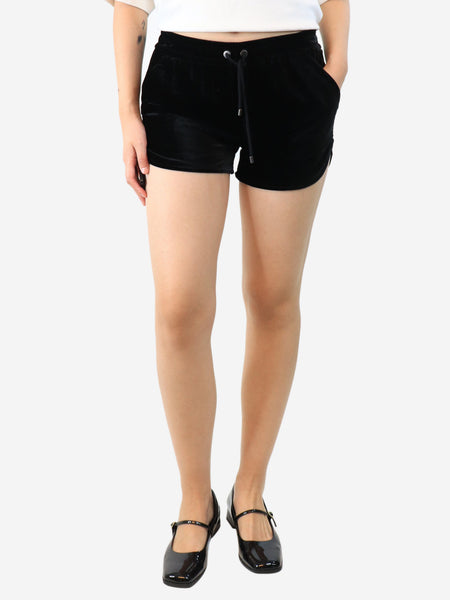 Black velvet mini shorts - size S product image