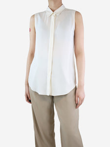 Theory Cream silk sleeveless shirt - size M
