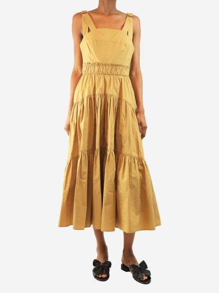Neutral tiered midi dress - size UK 6 product image