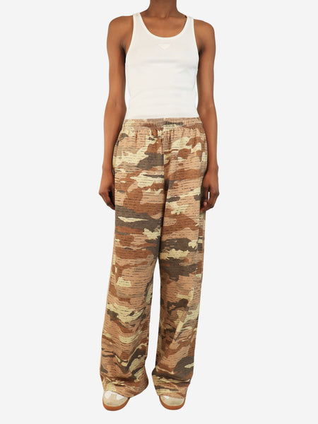 Brown desert camo wide-leg trousers - size XS alternate image