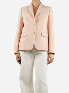 Max Mara Pink cashmere single-breasted blazer - size UK 10