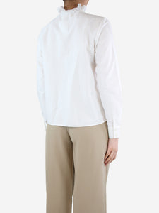 Sezane White ruffled shirt - size UK 8