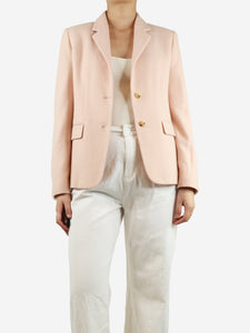 Max Mara Pink cashmere single-breasted blazer - size UK 10