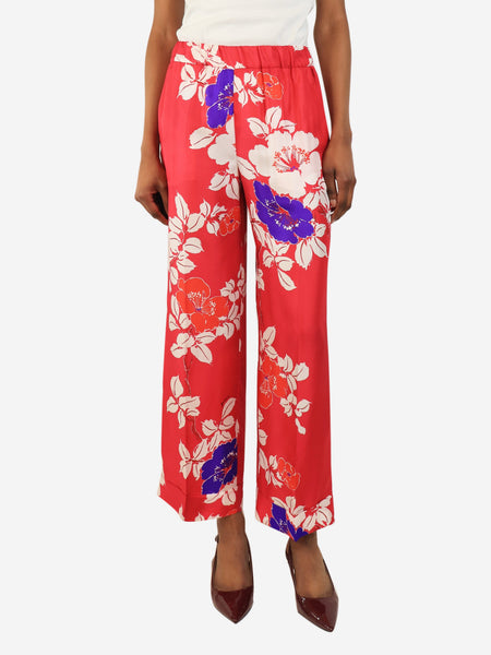Pink floral printed trousers - size XS product image