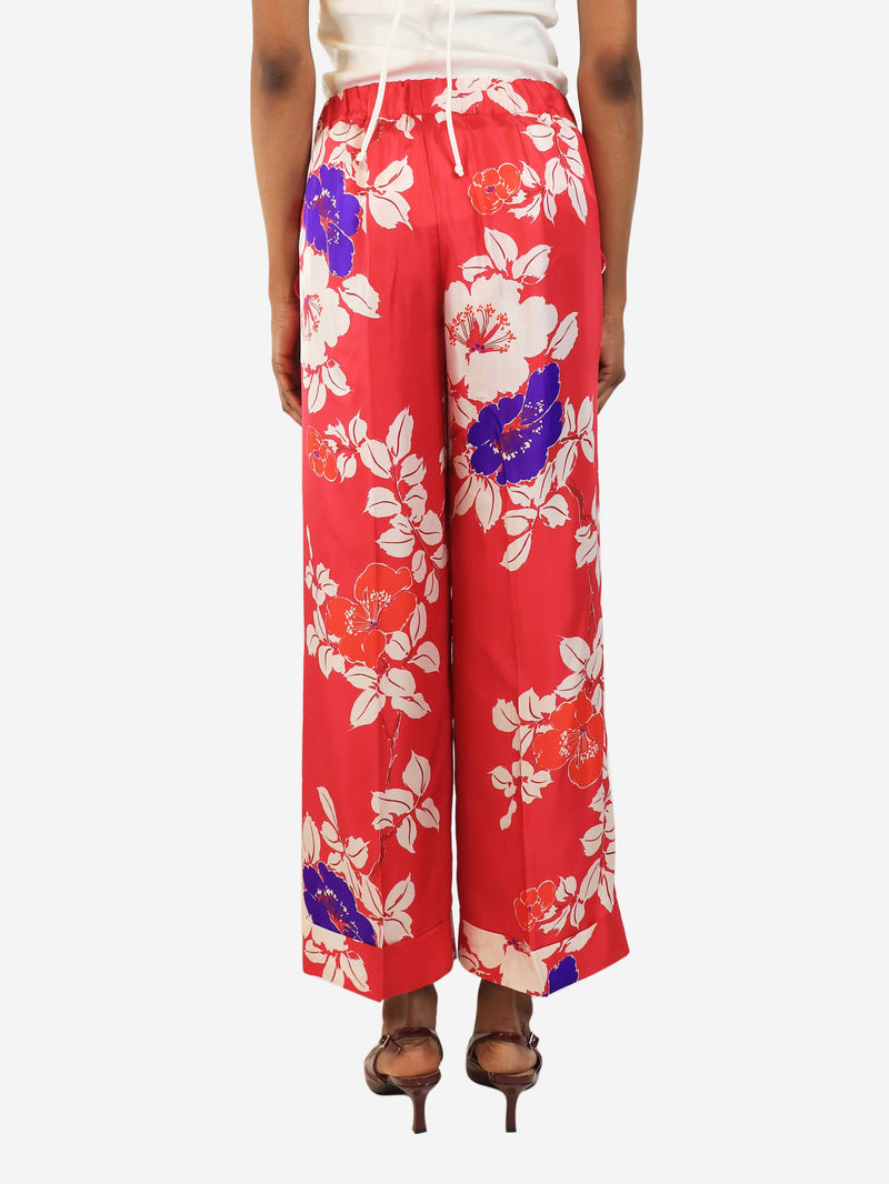 Pink floral printed trousers - size XS Trousers Parosh 