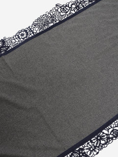 Grey suede-trim scarf Scarves Susanne Spatt 