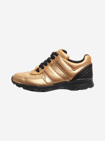 Gold metallic leather CC sneakers - size EU 38 Trainers Chanel 