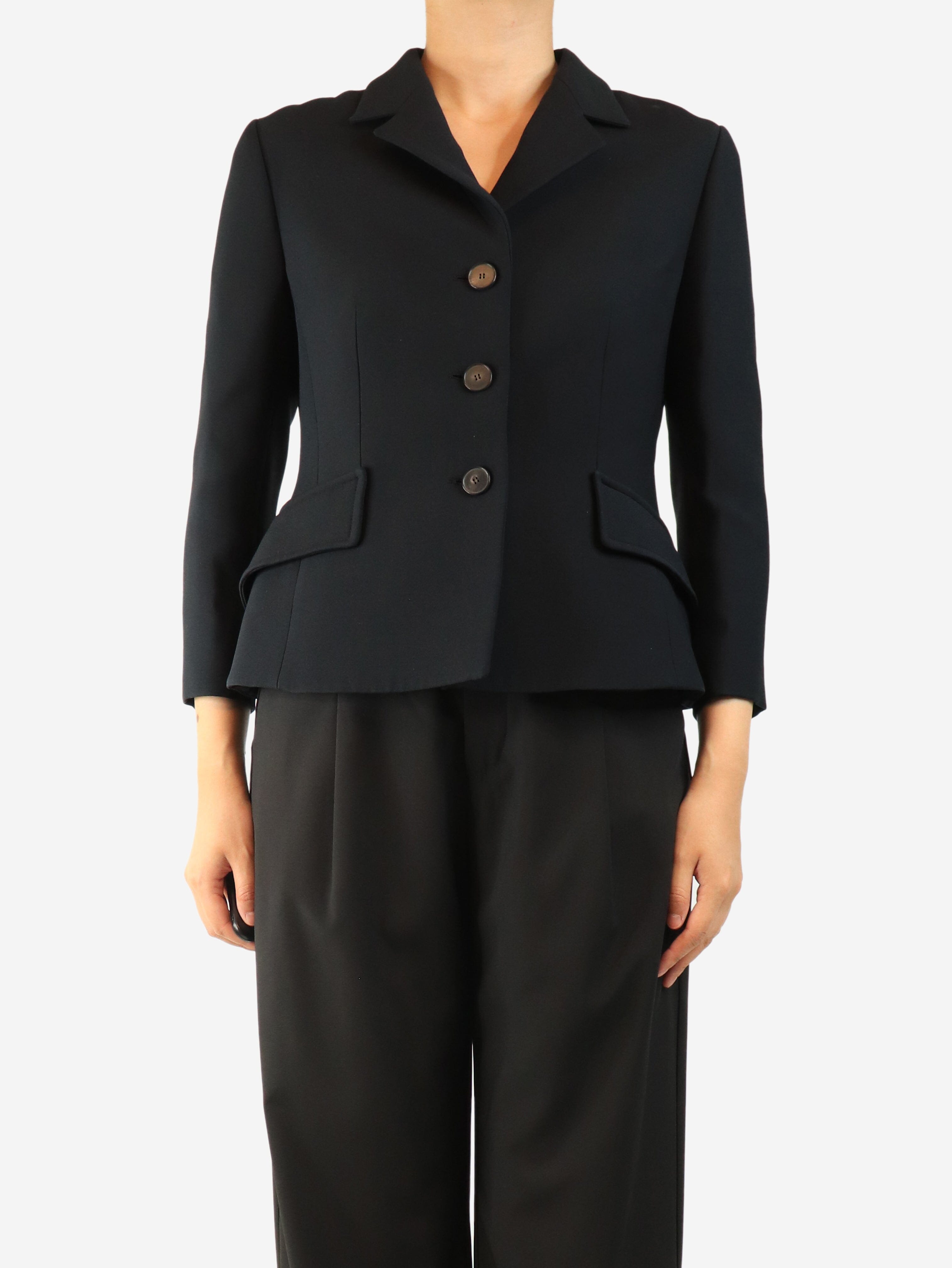 Black wool-blend jacket - size UK 12 Coats & Jackets Dior 