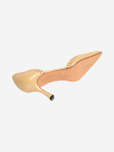 Manolo Blahnik Manolo Blahnik Beige lasercut pumps - size EU 36.5