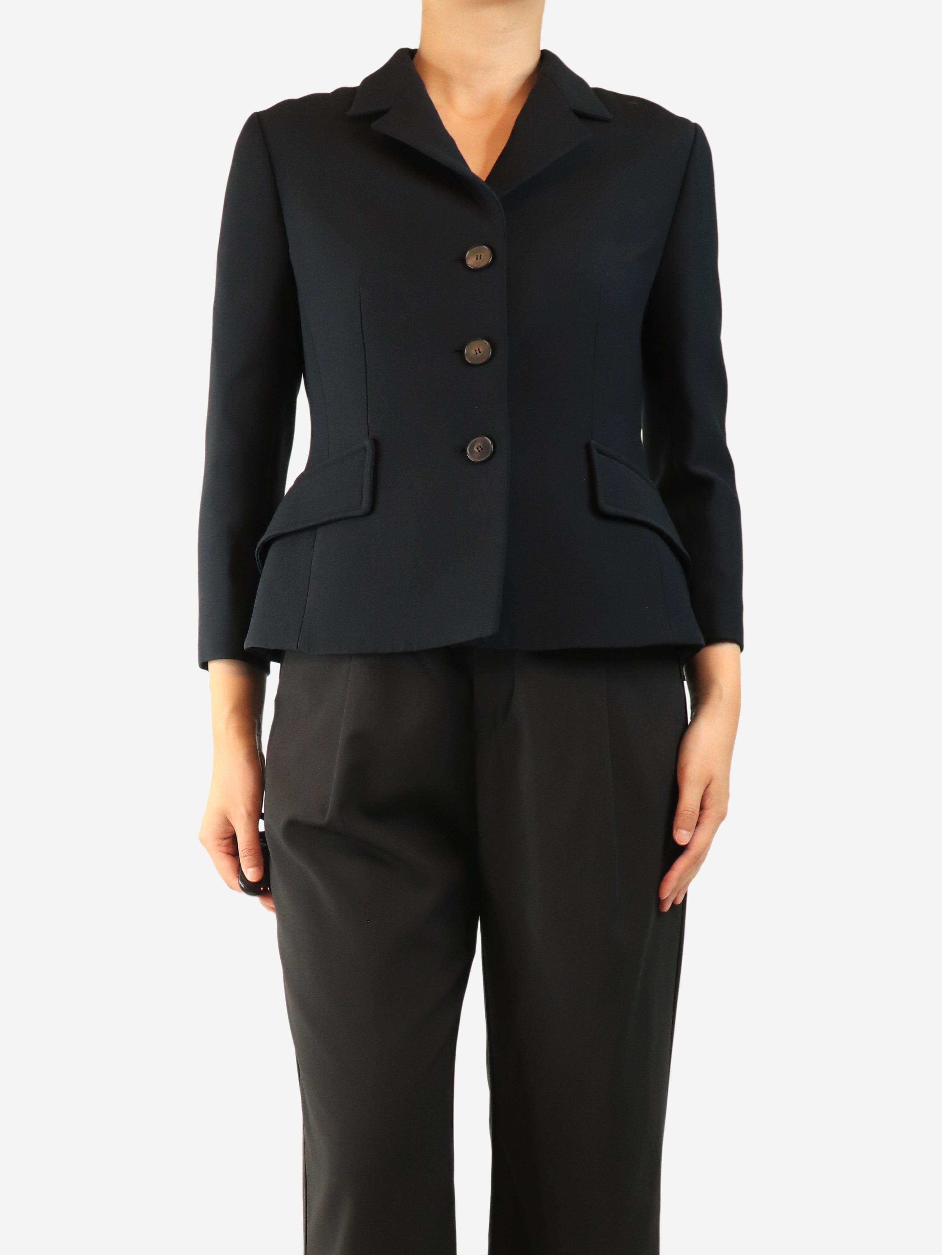 Black wool-blend jacket - size UK 12 Coats & Jackets Dior 