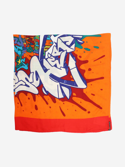 Multicolour graffiti inspired shawl scarf Scarves Hermes 