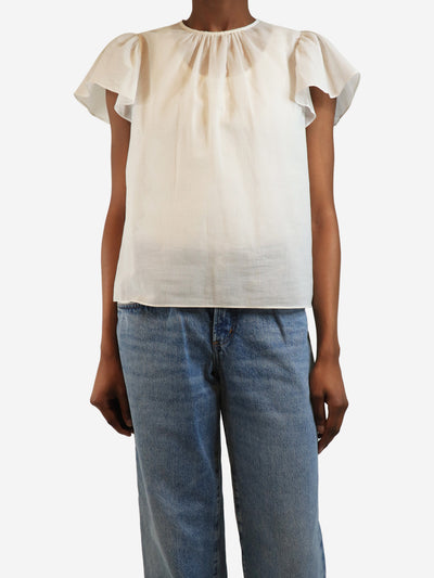 White short-sleeved cotton top - size S Tops Frame 