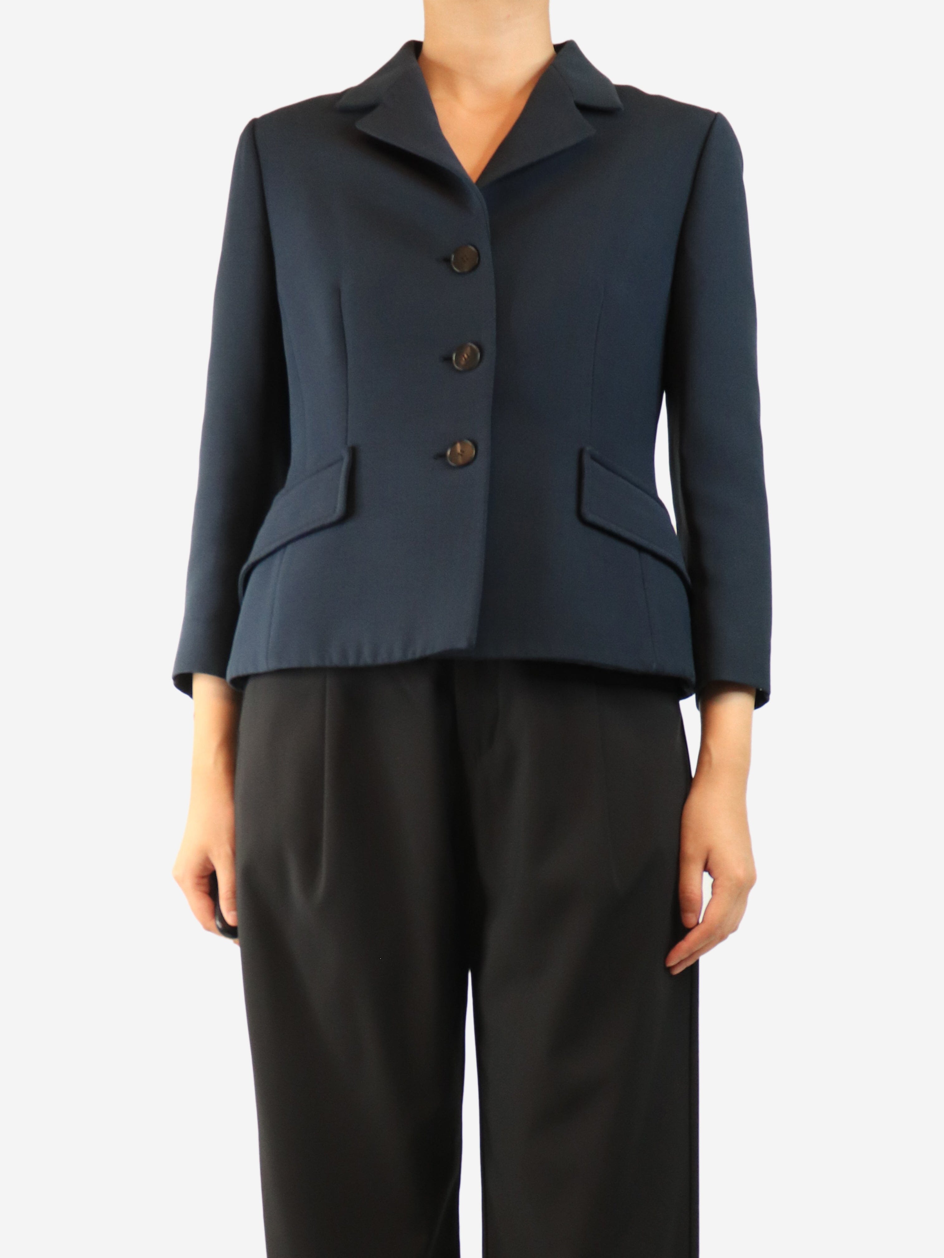 Navy wool-blend jacket - size UK 12 Coats & Jackets Dior 