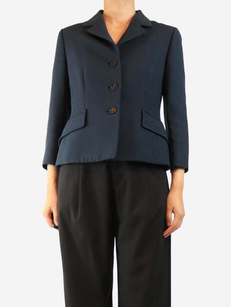 Navy wool-blend jacket - size UK 12 product image