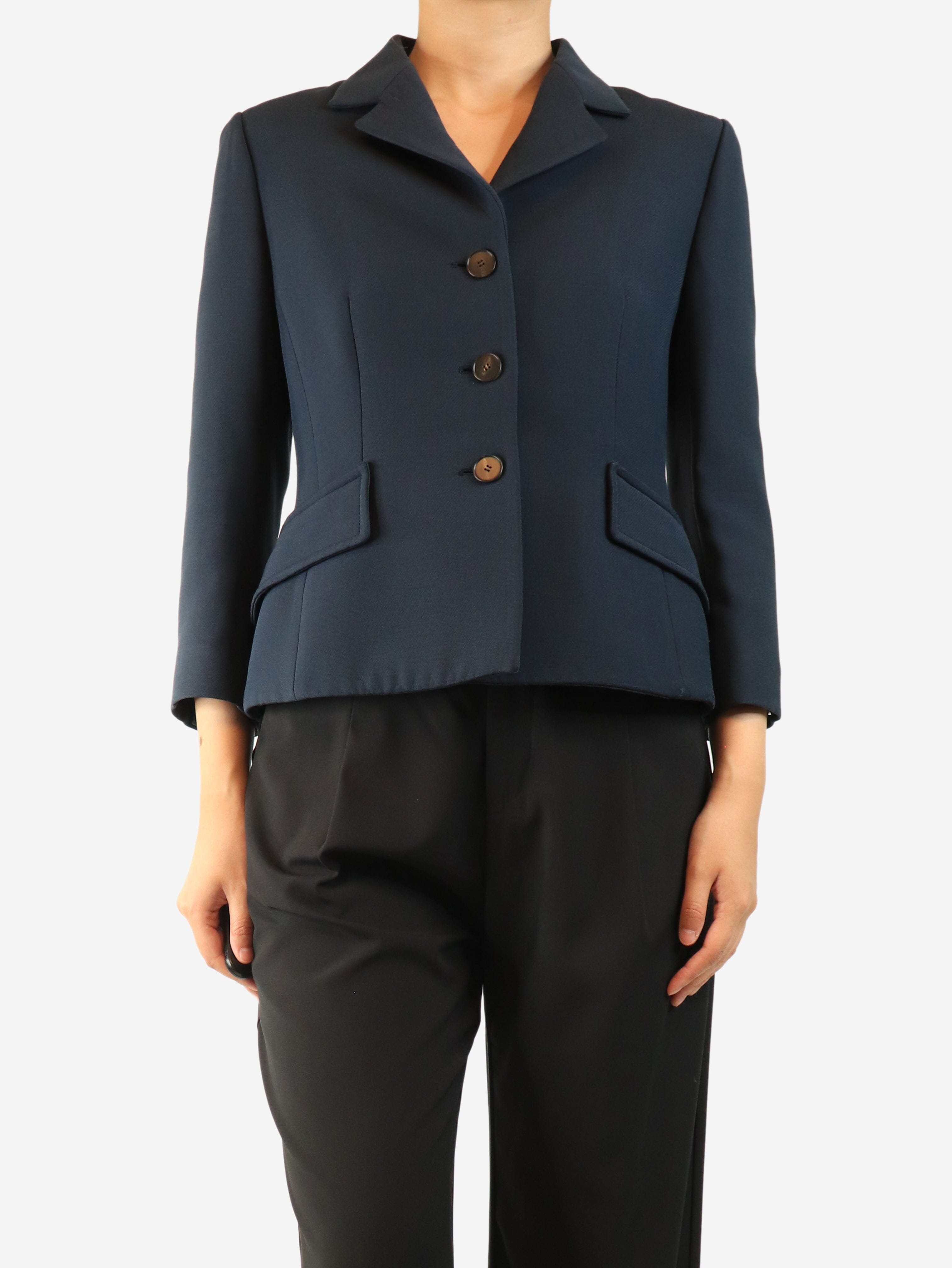 Navy wool-blend jacket - size UK 12 Coats & Jackets Dior 