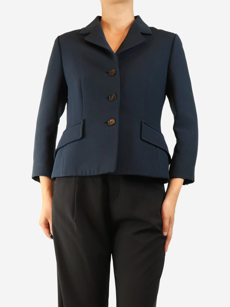 Navy wool-blend jacket - size UK 12 Coats & Jackets Dior 