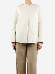 Divine Cashmere Cream reversible wool jacket - size UK 4