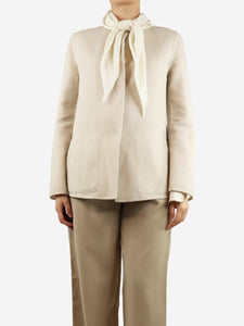 Divine Cashmere Cream reversible wool jacket - size UK 4