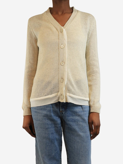 Taupe fine-knit top and cardigan set - size S Sets Prada 